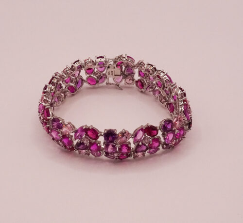 Wunderschönes  Armband in Silber mit Rosa funkelnen Zirkonia