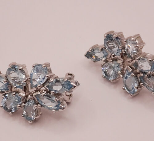 Wundervolle Hellblaue Zirkonia Ohrringe in 925/- Silber