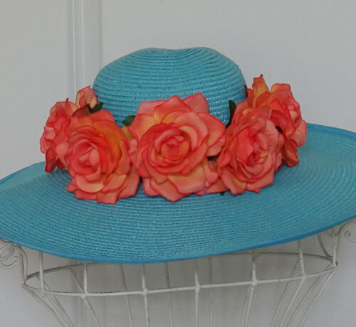 Blauer Sonnenhut mit Orangen Blüten
